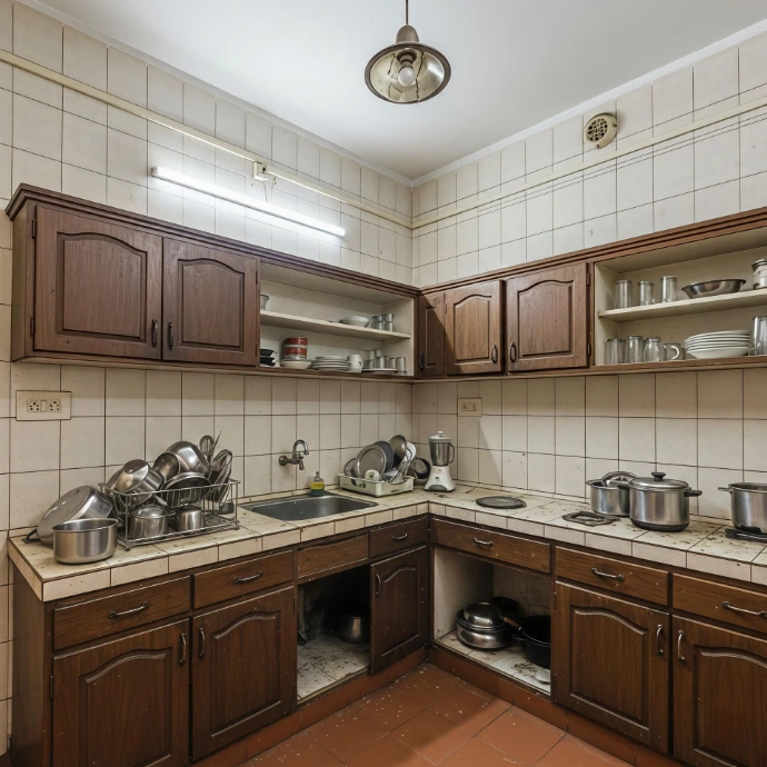 Modern modular kitchen with storage cabinets and elegant finish