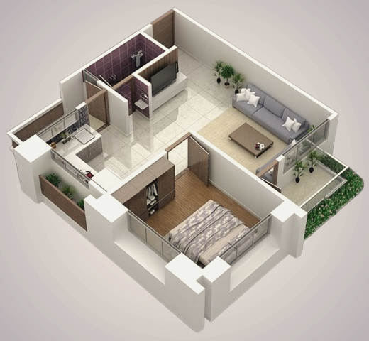 Master bedroom interior design with wardrobe and soft lightingn and living area